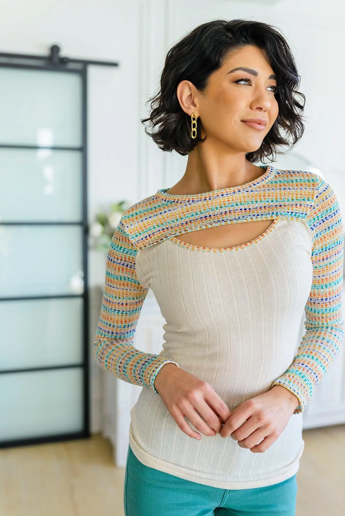 Hazel Blues® | Evidently Extra Peekaboo Cut Out Top