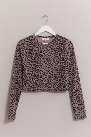Hazel Blues® |  HYFVE Animal Print Snap Down Crop Cardigan
