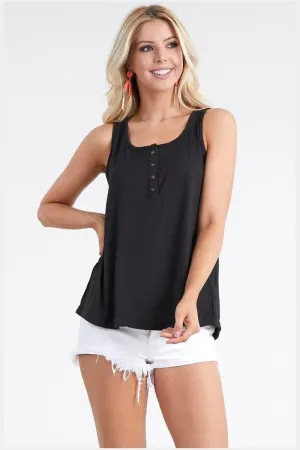 Hazel Blues® |  Ninexis Square Neck Half Button Tank