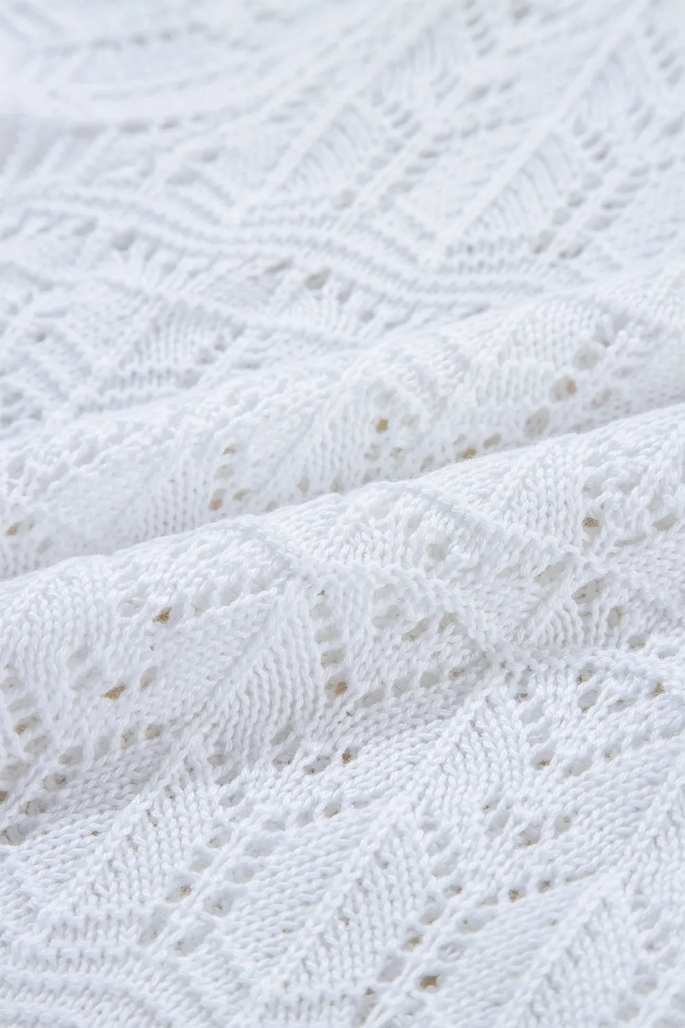 Hazel Blues® |  Openwork V-Neck Half Sleeve Cardigan