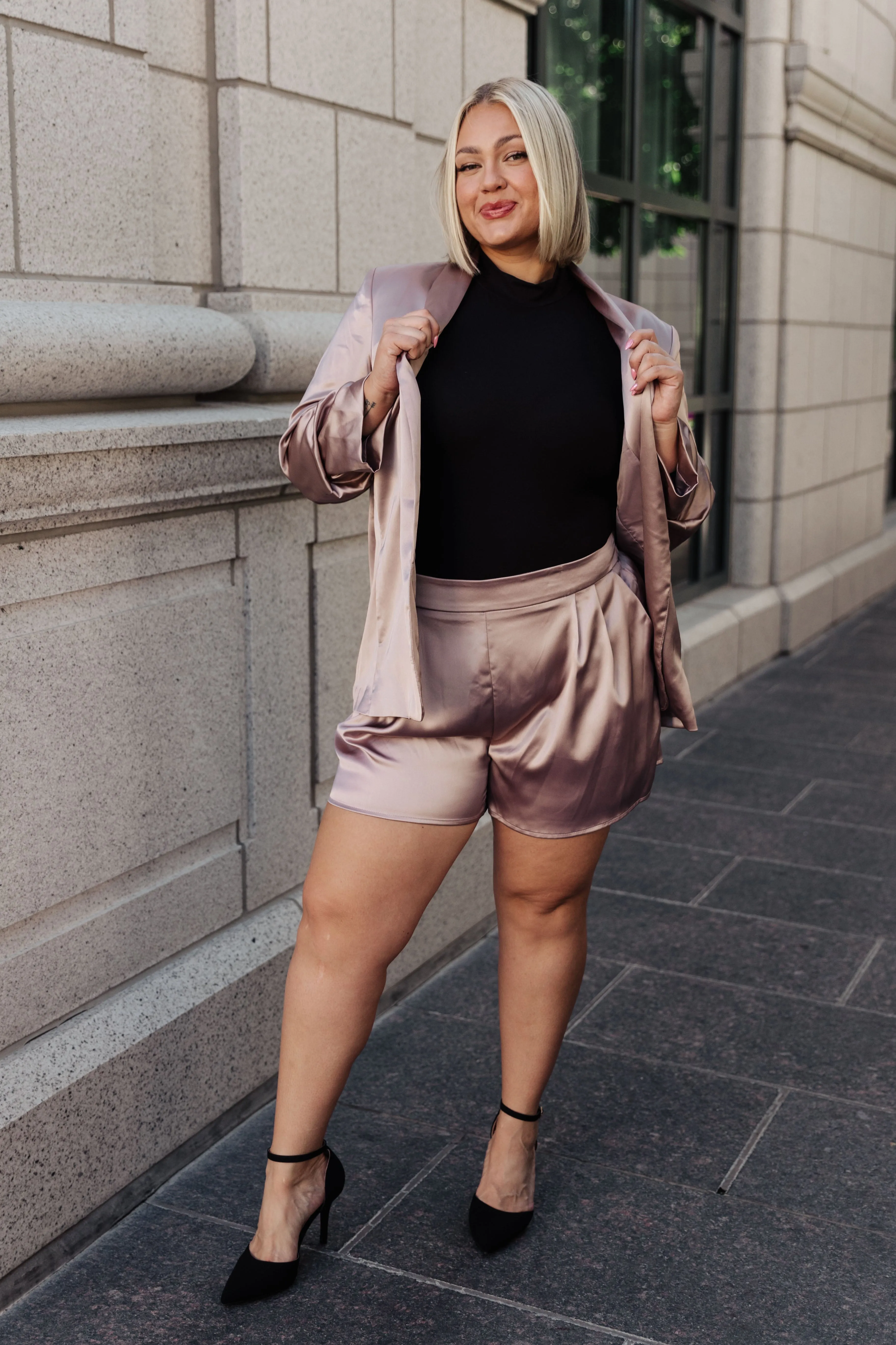 Hazel Blues® |  Simple Situation Mock Neck Bodysuit