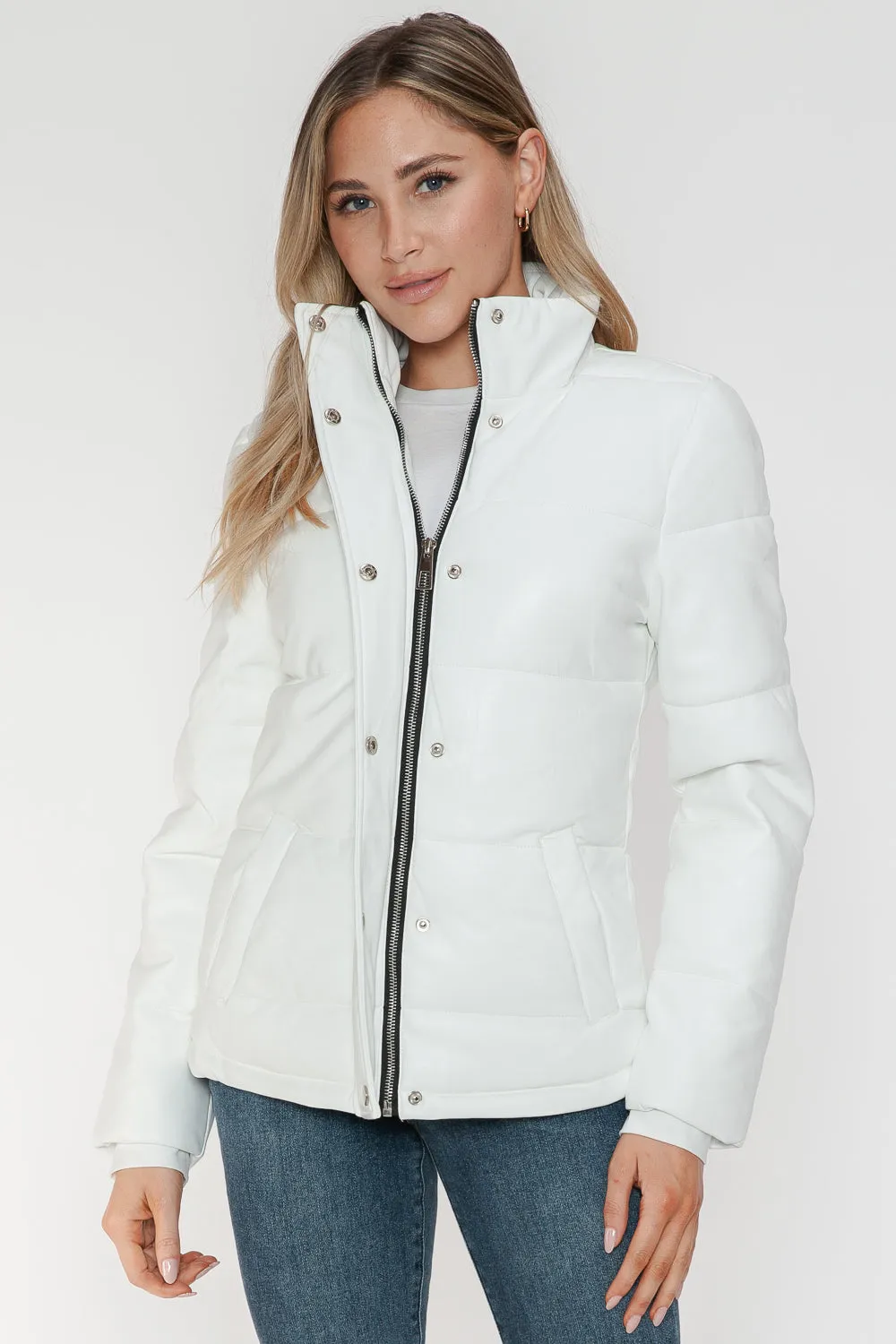 Hazel Blues® |  YMI Pocketed Zip Up Turtleneck Puffer Jacket