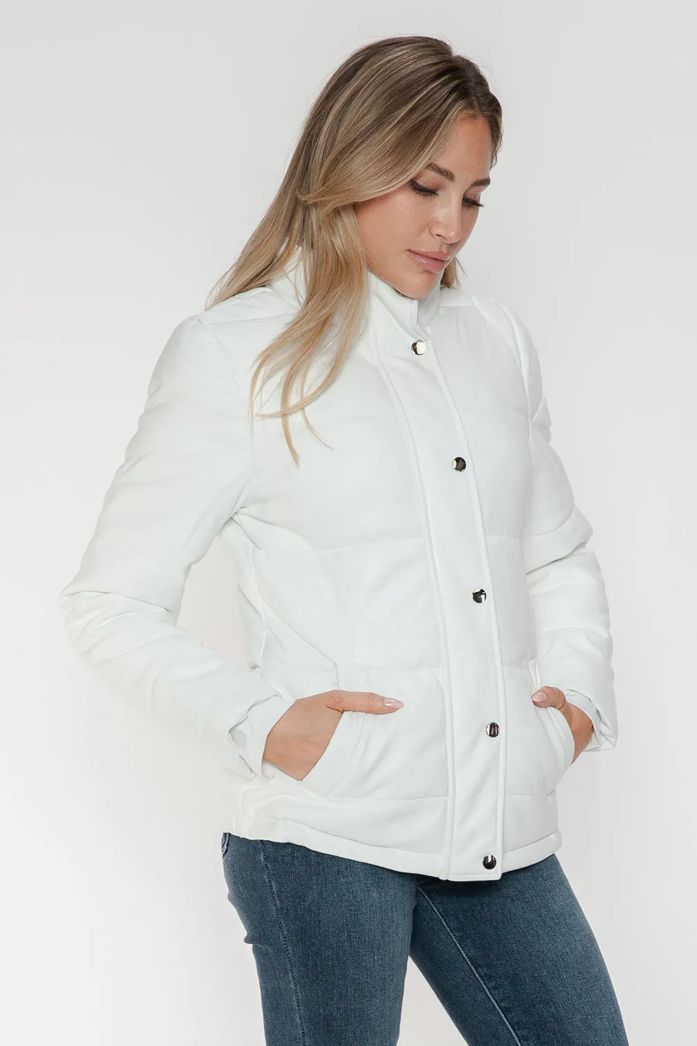 Hazel Blues® |  YMI Pocketed Zip Up Turtleneck Puffer Jacket