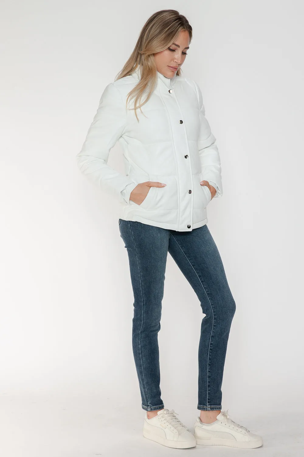 Hazel Blues® |  YMI Pocketed Zip Up Turtleneck Puffer Jacket