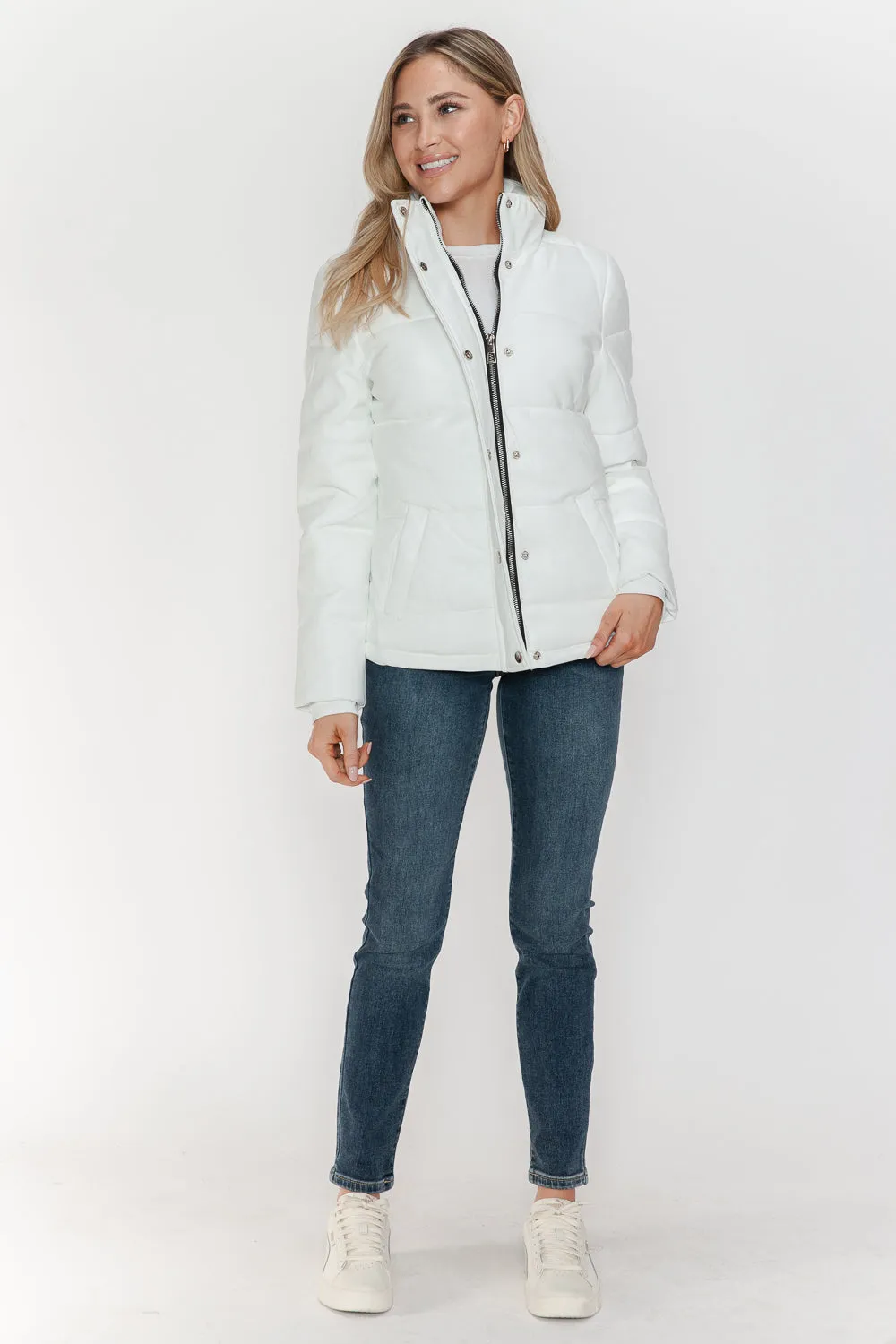 Hazel Blues® |  YMI Pocketed Zip Up Turtleneck Puffer Jacket