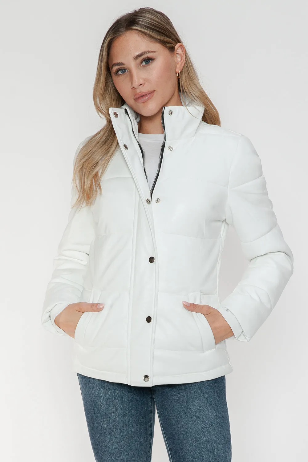 Hazel Blues® |  YMI Pocketed Zip Up Turtleneck Puffer Jacket