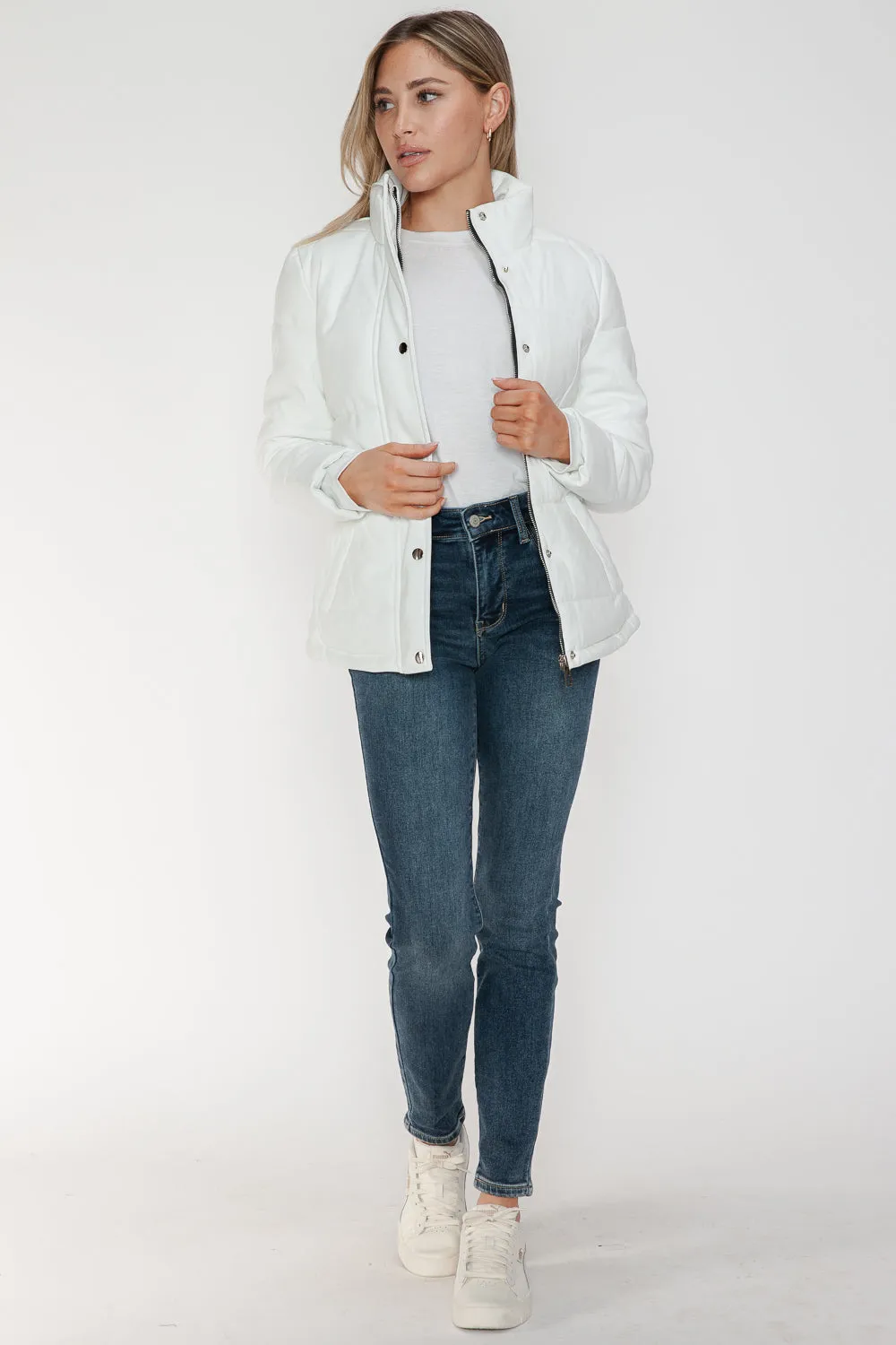 Hazel Blues® |  YMI Pocketed Zip Up Turtleneck Puffer Jacket