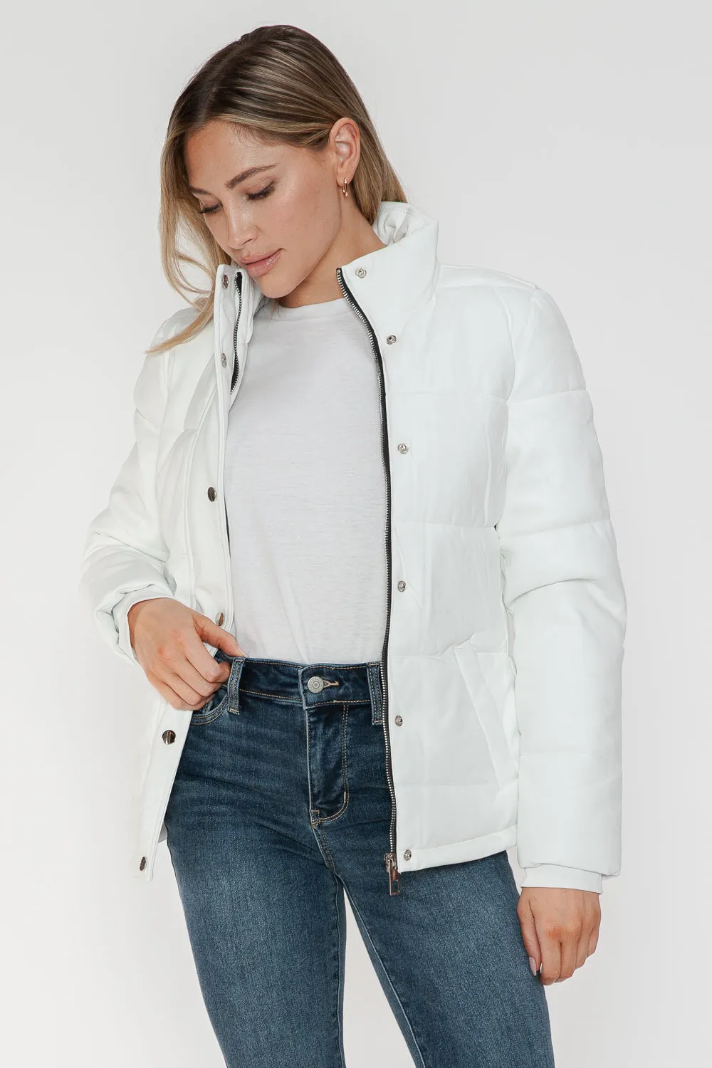Hazel Blues® |  YMI Pocketed Zip Up Turtleneck Puffer Jacket
