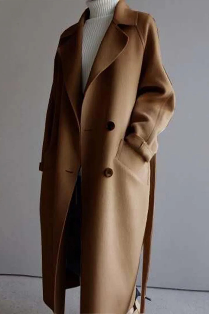 HCR1179 Classic Camel Trench Coat Outerwear