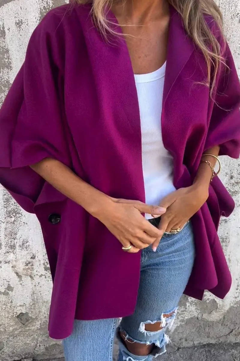 HCS1247 Oversized Kimono Coat Outerwear