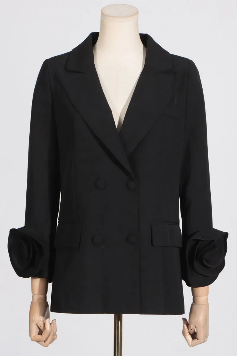 HCS1417 Rose Elegance Statement Blazer Outerwear