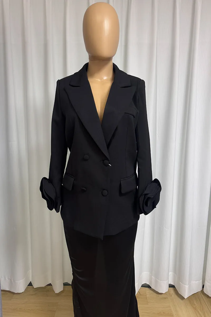 HCS1417 Rose Elegance Statement Blazer Outerwear