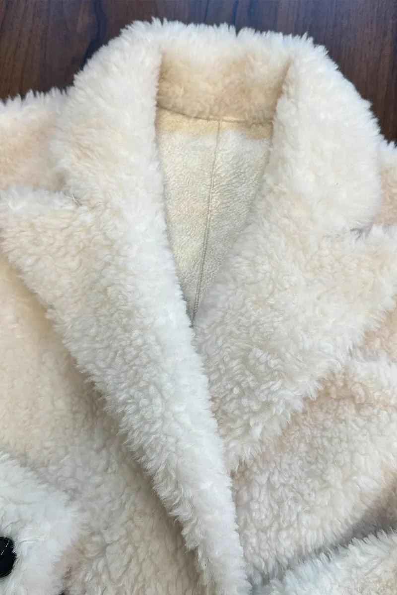 HCT012 Classic Ivory Teddy Coat Outerwear