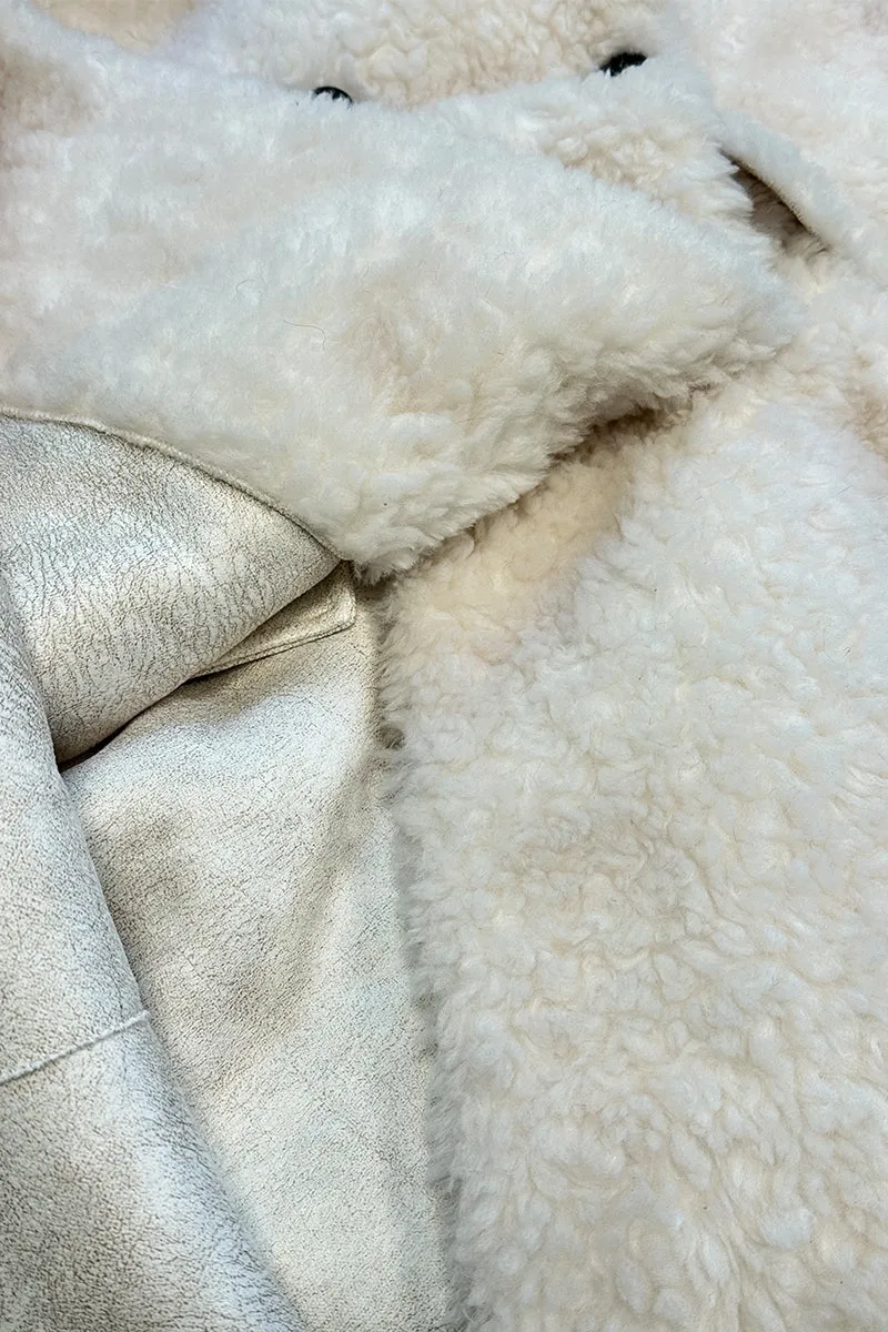 HCT012 Classic Ivory Teddy Coat Outerwear