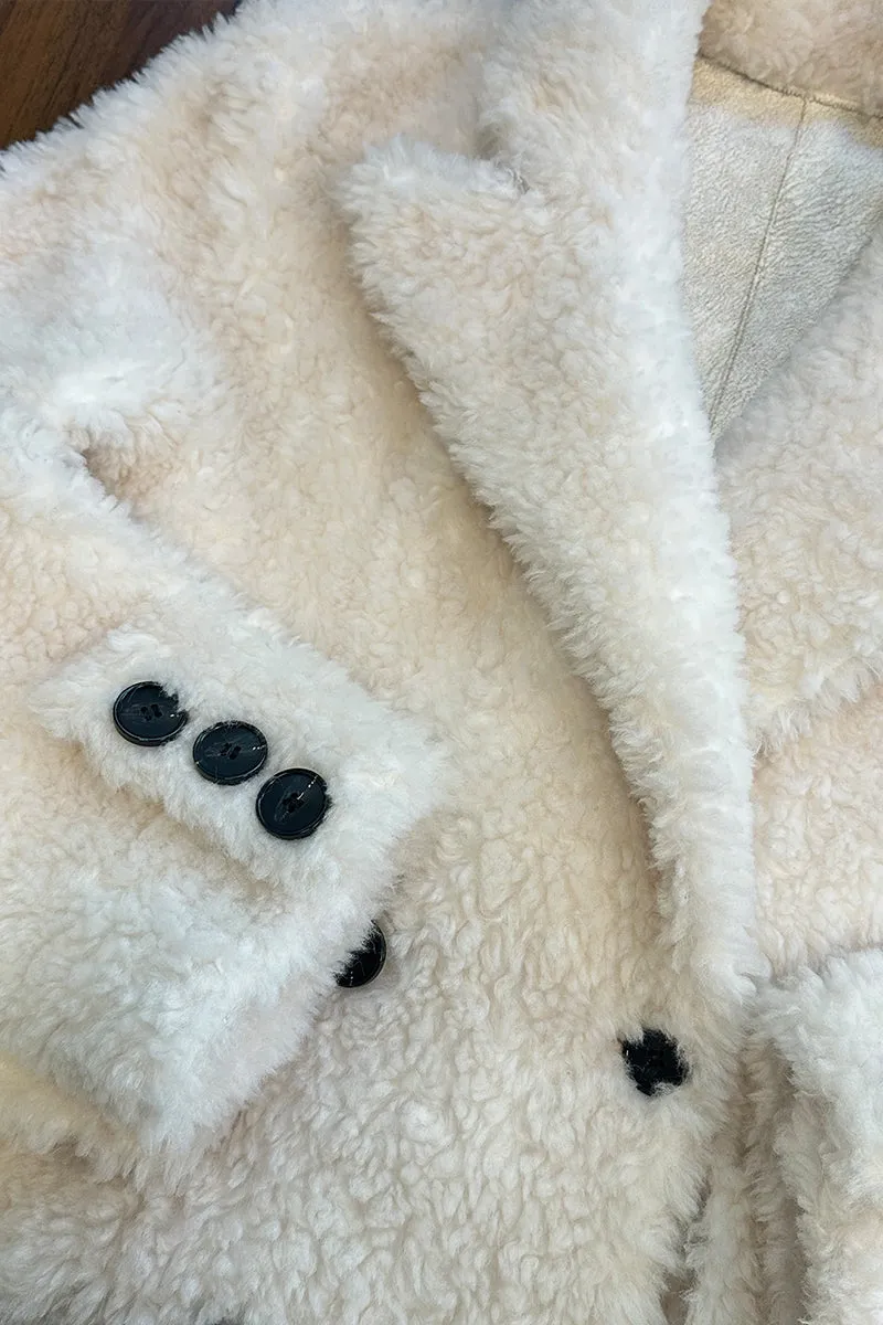 HCT012 Classic Ivory Teddy Coat Outerwear