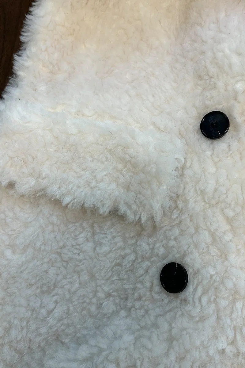HCT012 Classic Ivory Teddy Coat Outerwear