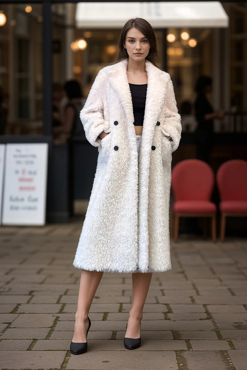 HCT012 Classic Ivory Teddy Coat Outerwear