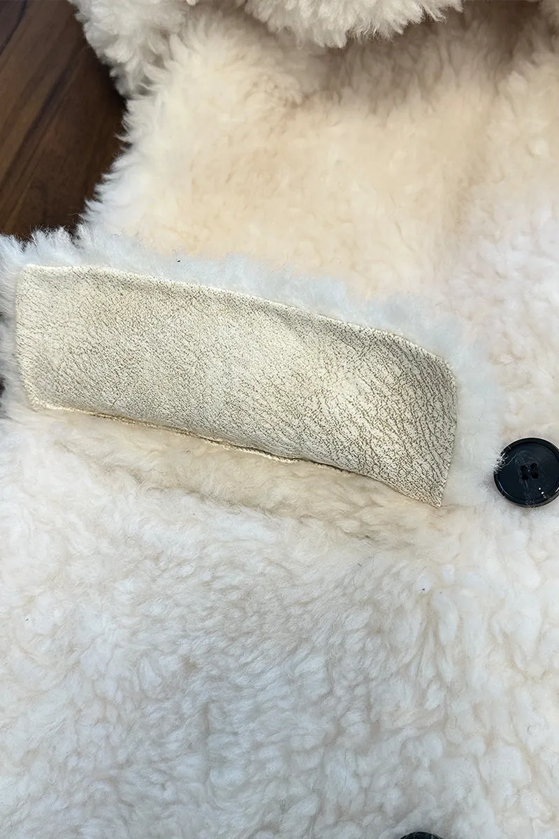 HCT012 Classic Ivory Teddy Coat Outerwear