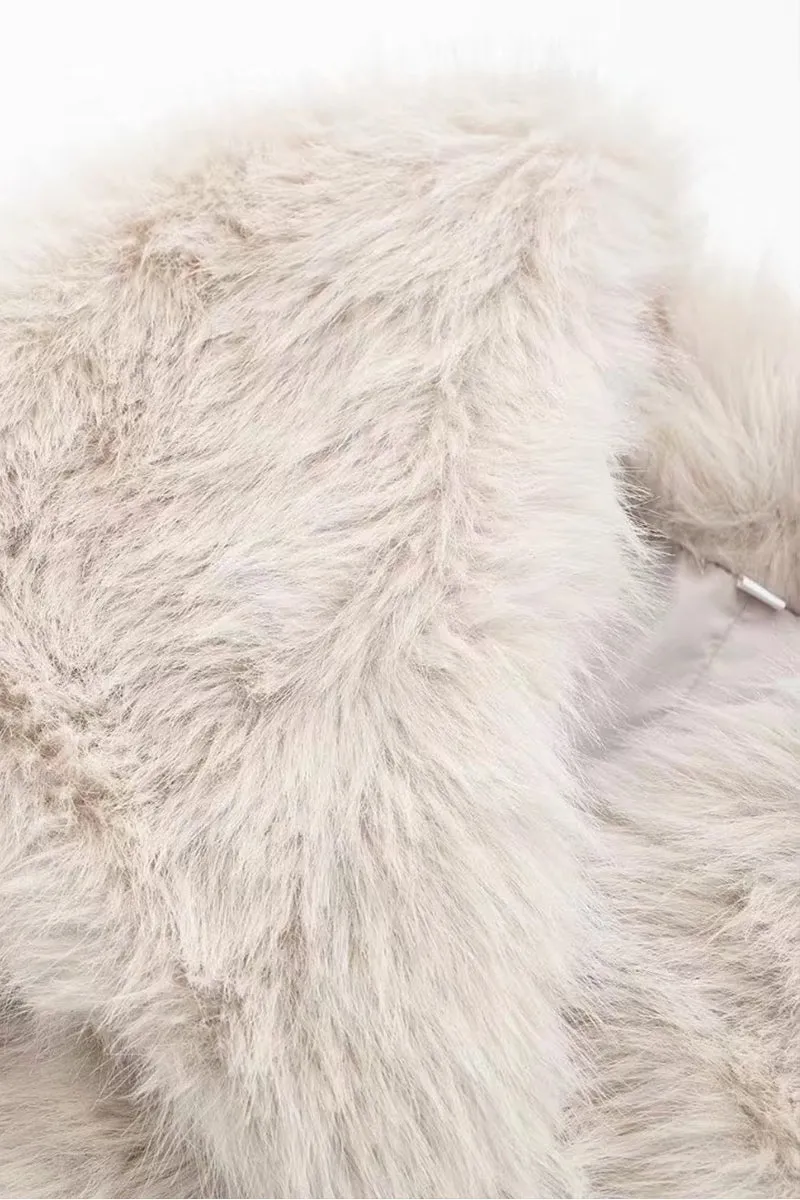 HCT1111 Plush Glam Faux Fur Jacket Outerwear