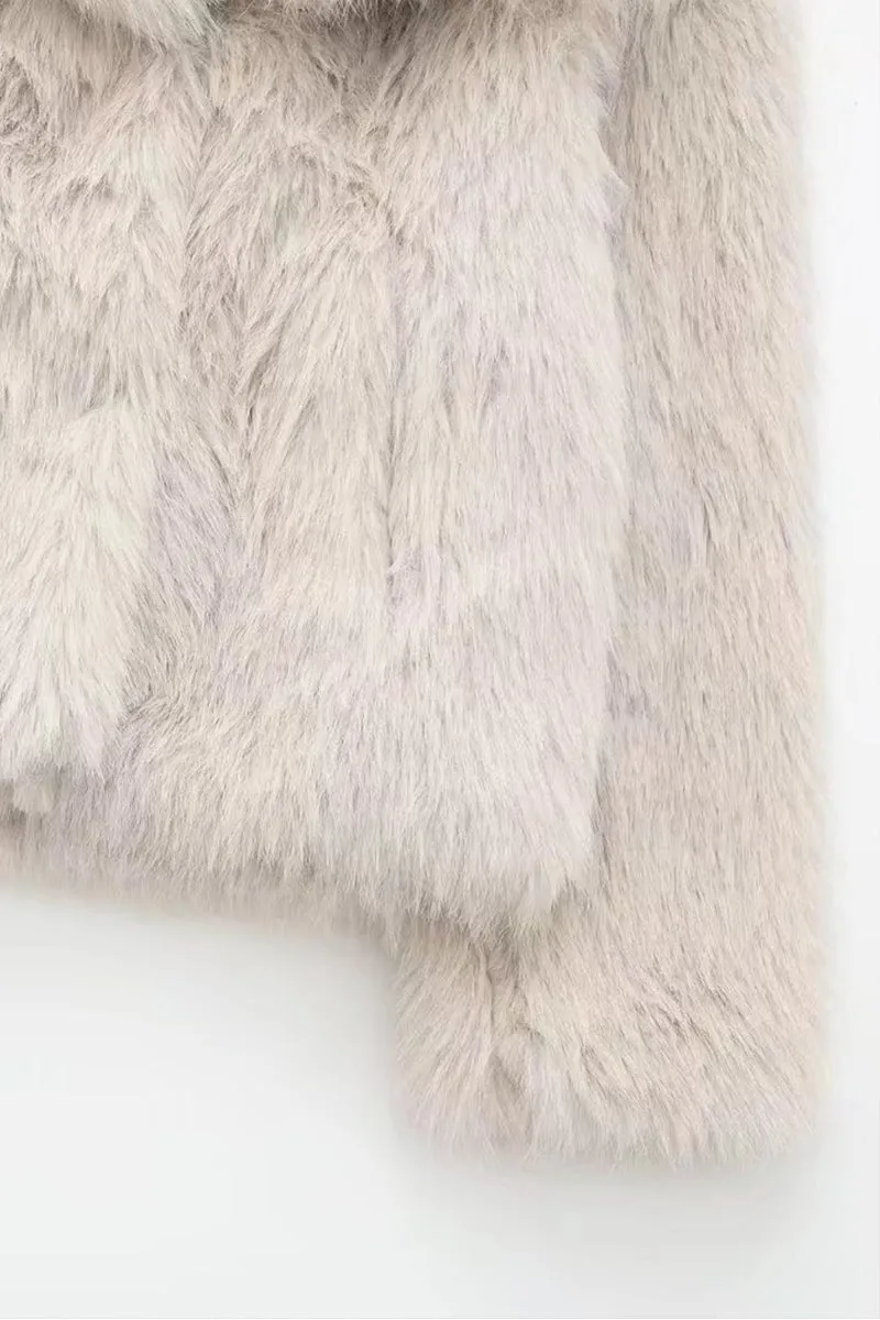 HCT1111 Plush Glam Faux Fur Jacket Outerwear