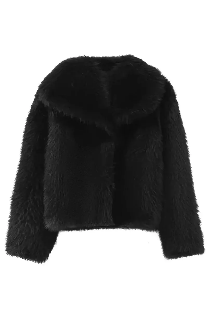HCT1111 Plush Glam Faux Fur Jacket Outerwear