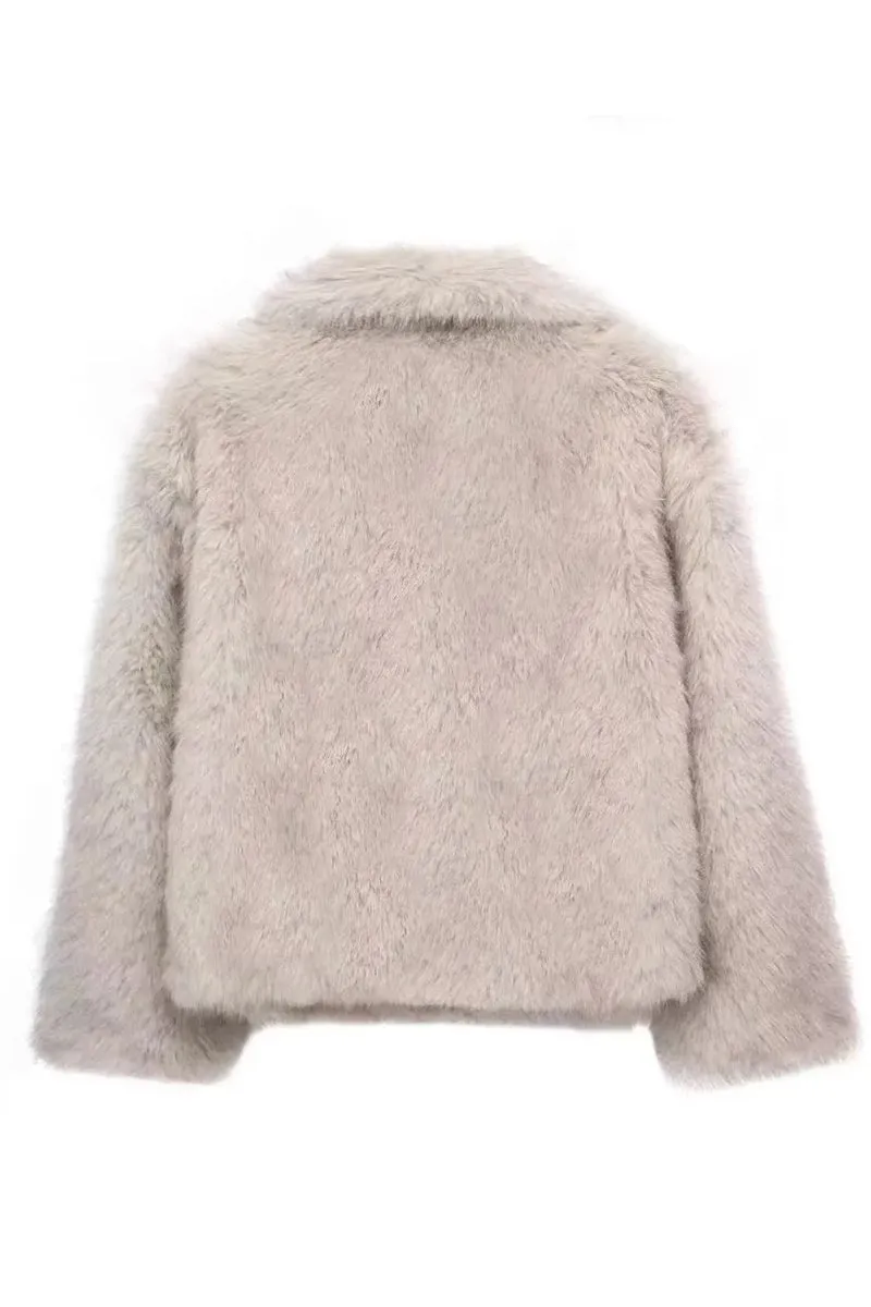HCT1111 Plush Glam Faux Fur Jacket Outerwear