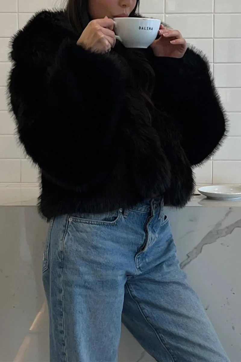 HCT1111 Plush Glam Faux Fur Jacket Outerwear