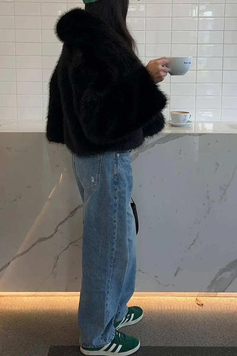 HCT1111 Plush Glam Faux Fur Jacket Outerwear