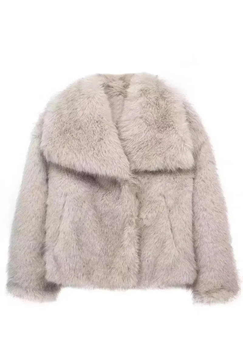 HCT1111 Plush Glam Faux Fur Jacket Outerwear