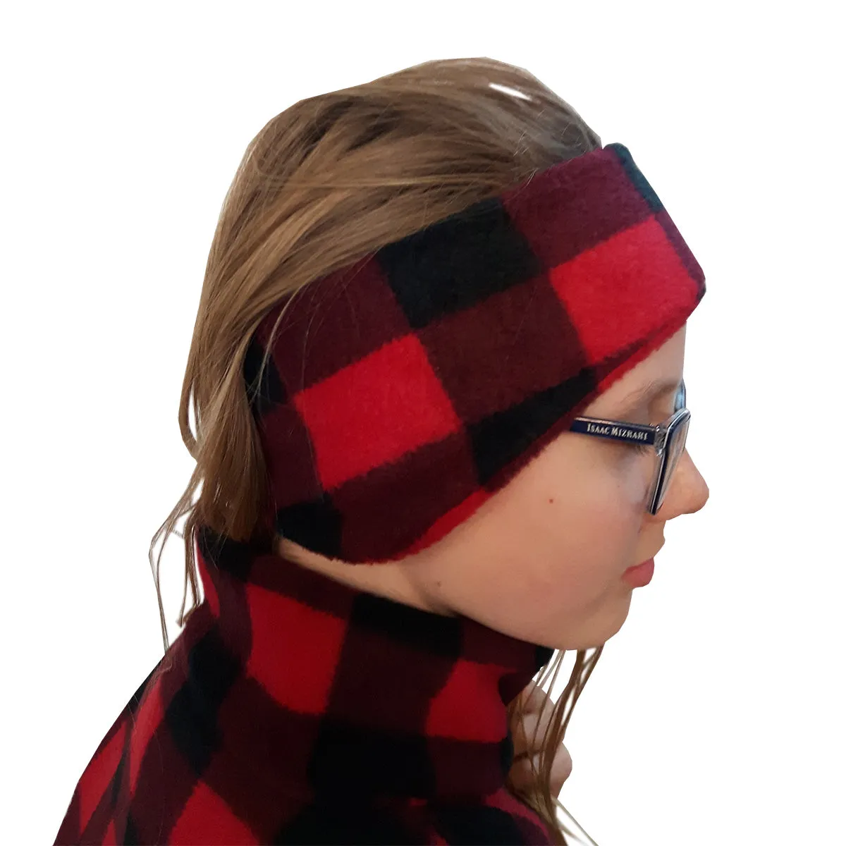 HEADBAND BUFFALO CHECK RED