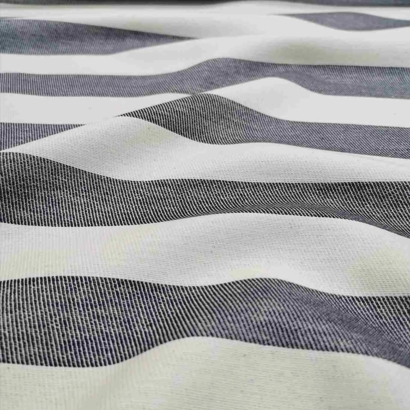 Heavy Cotton Twill, Aruba Stripe, Thick Navy
