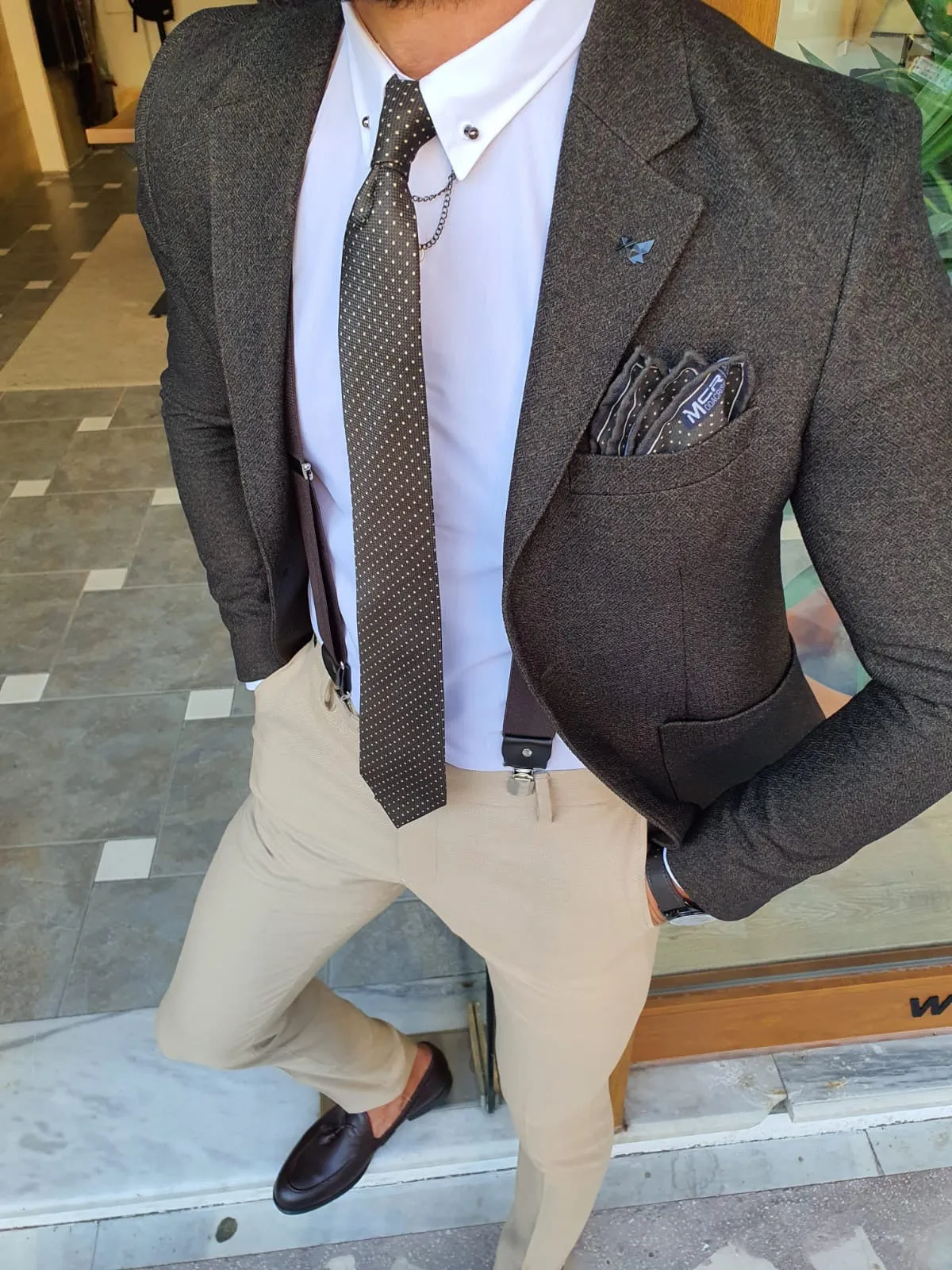 Henderson Khaki Slim Fit Blazer