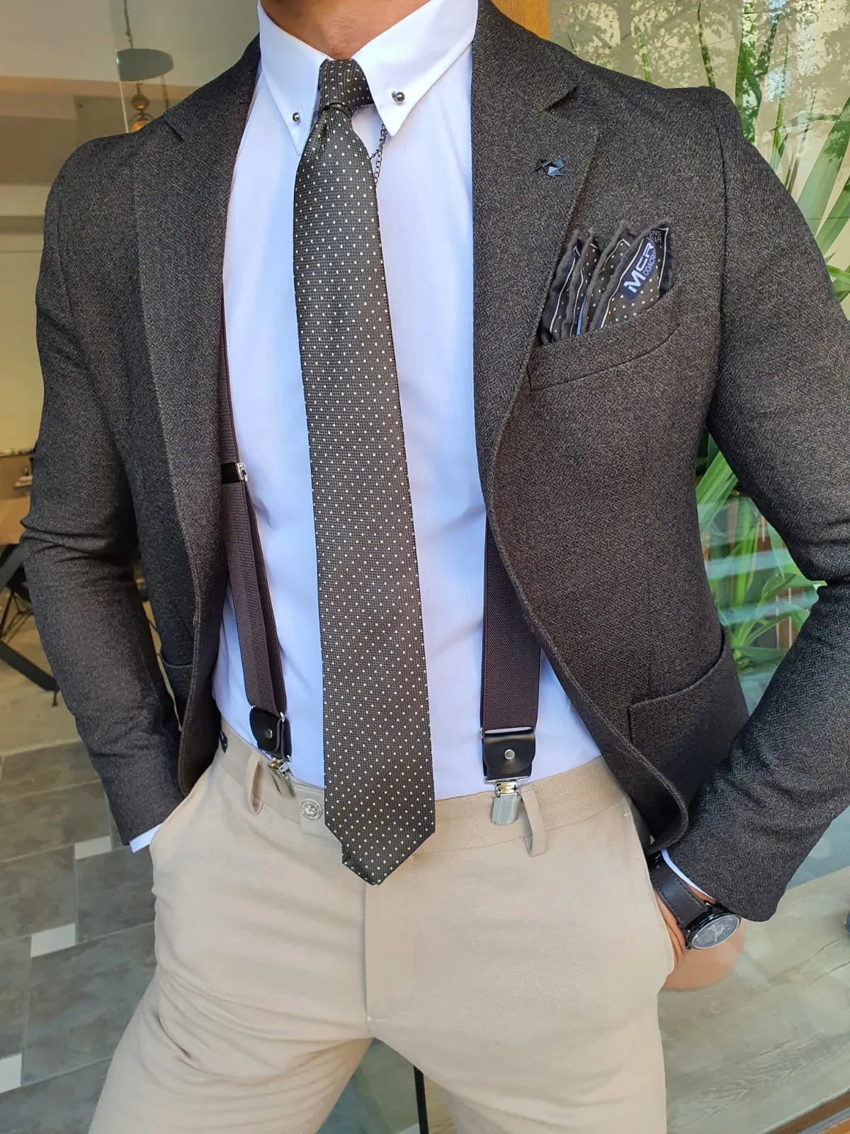 Henderson Khaki Slim Fit Blazer
