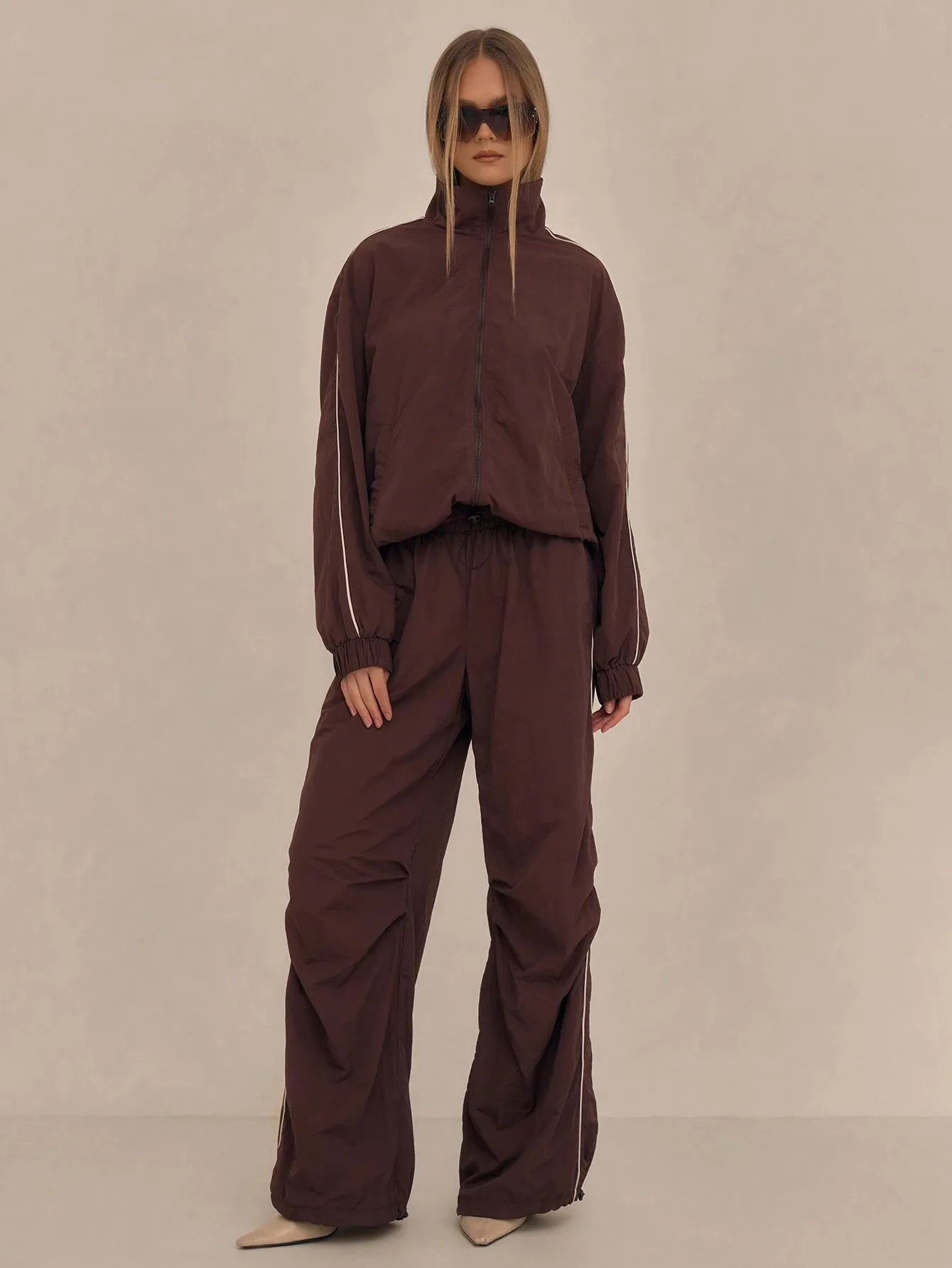 High Neck Oversized Track Jacket – Trendy & Sporty Outerwear