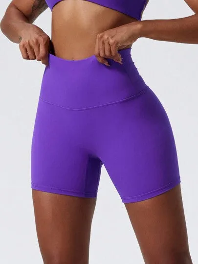 High-Stretch Nude Yoga Shorts – Breathable, Sweat-Absorbent Cycling & Gym Wear