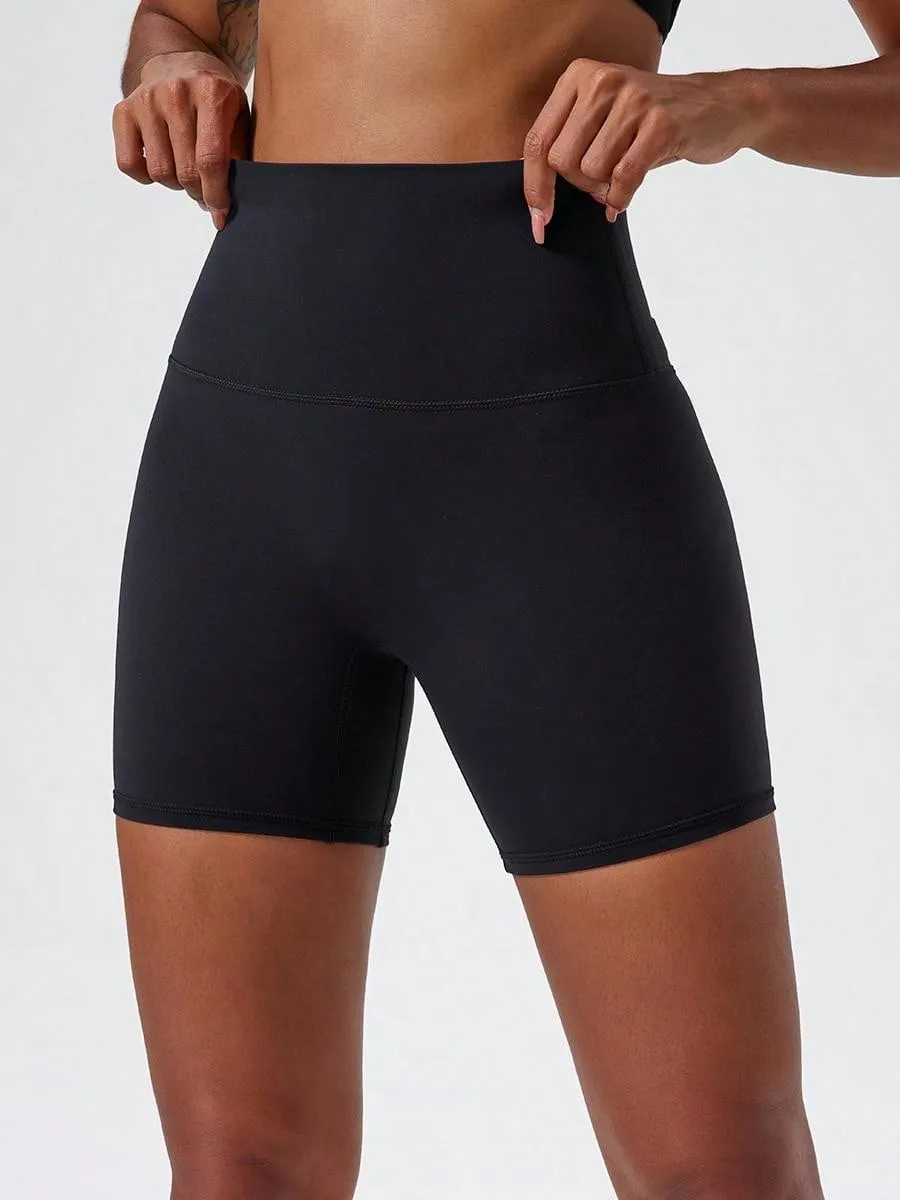High-Stretch Nude Yoga Shorts – Breathable, Sweat-Absorbent Cycling & Gym Wear