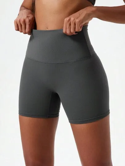 High-Stretch Nude Yoga Shorts – Breathable, Sweat-Absorbent Cycling & Gym Wear