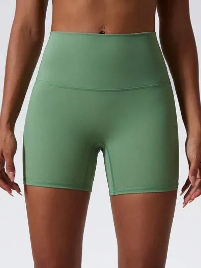 High-Stretch Nude Yoga Shorts – Breathable, Sweat-Absorbent Cycling & Gym Wear