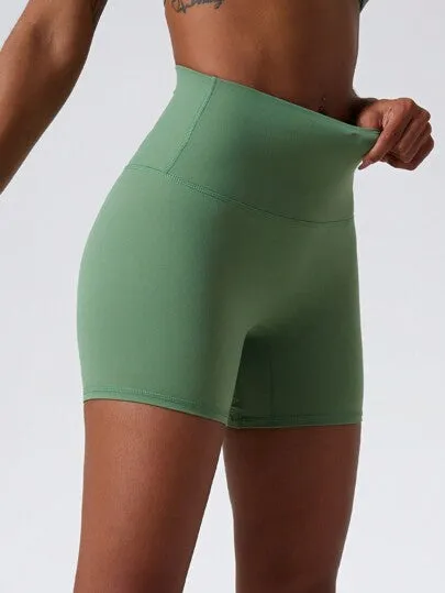 High-Stretch Nude Yoga Shorts – Breathable, Sweat-Absorbent Cycling & Gym Wear