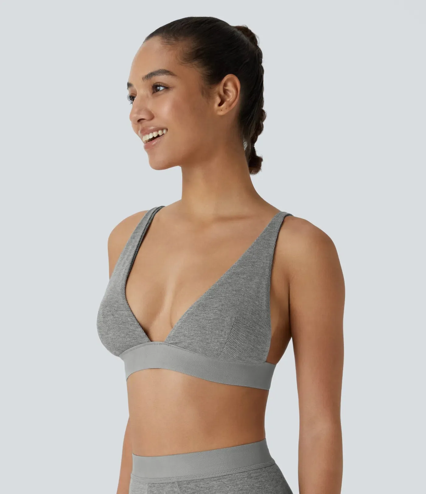 High-Stretch Skin-Friendly Adjustable Strap Lounge Bra | Comfort & Support
