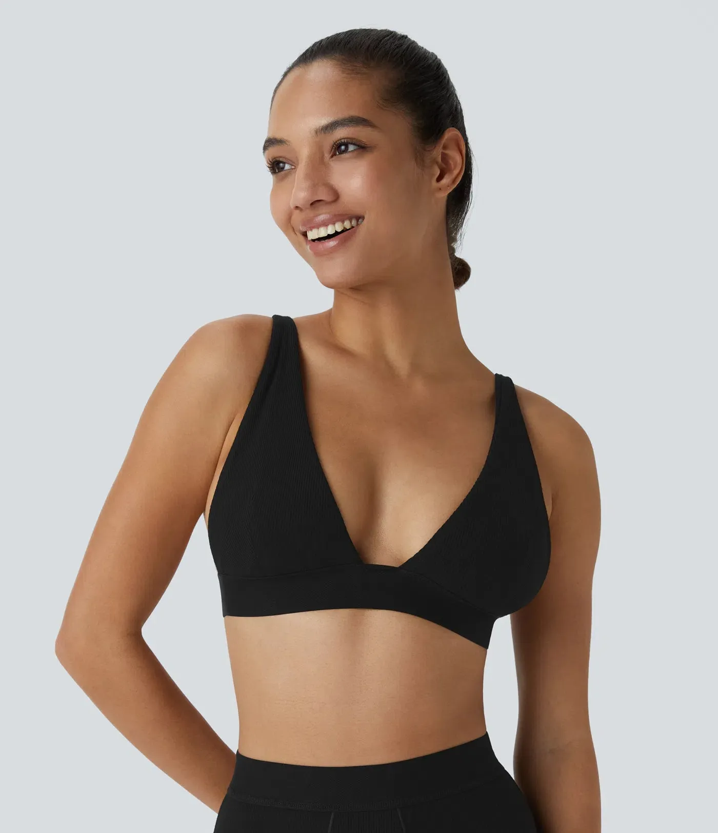 High-Stretch Skin-Friendly Adjustable Strap Lounge Bra | Comfort & Support