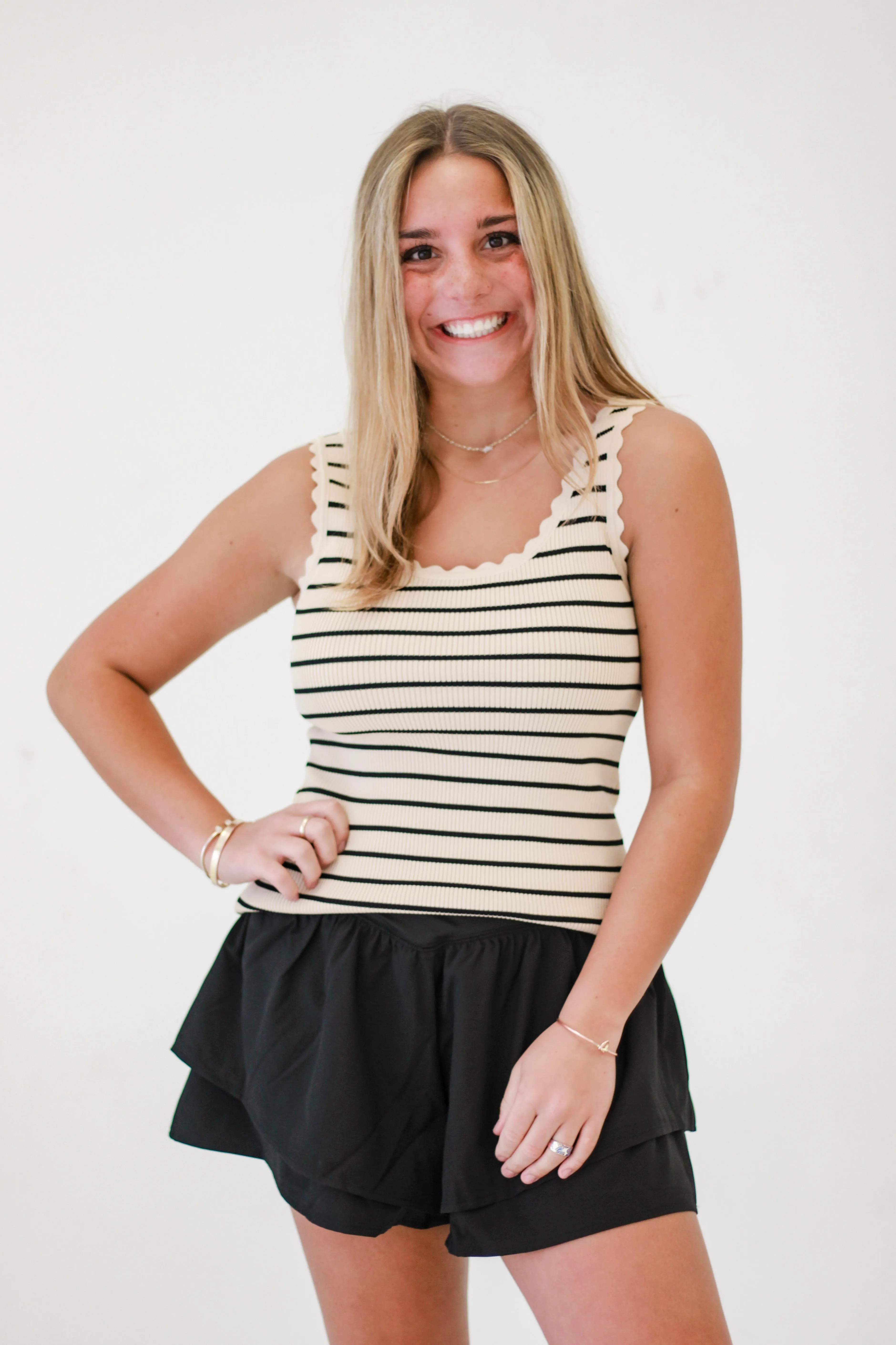 High Waist Adventure V-Shaped Athletics Shorts in Black