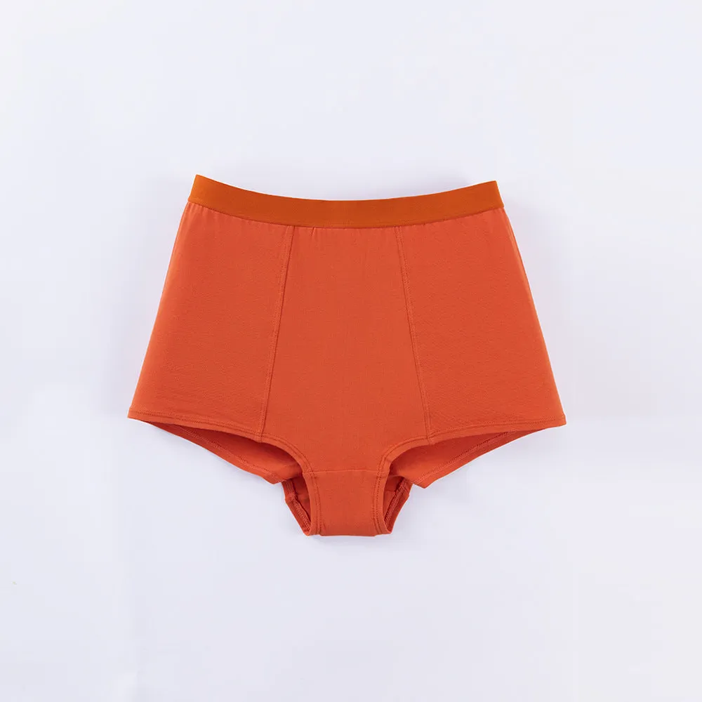 High Waist Solid Color Knitted Butt Lift Tummy Control Anti-Exposure Cotton Boxer Briefs Panties