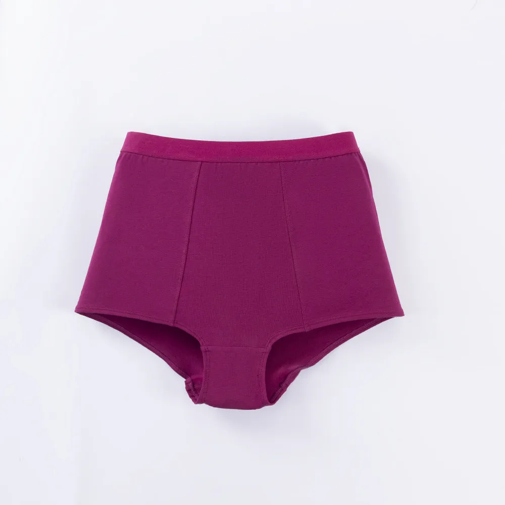 High Waist Solid Color Knitted Butt Lift Tummy Control Anti-Exposure Cotton Boxer Briefs Panties