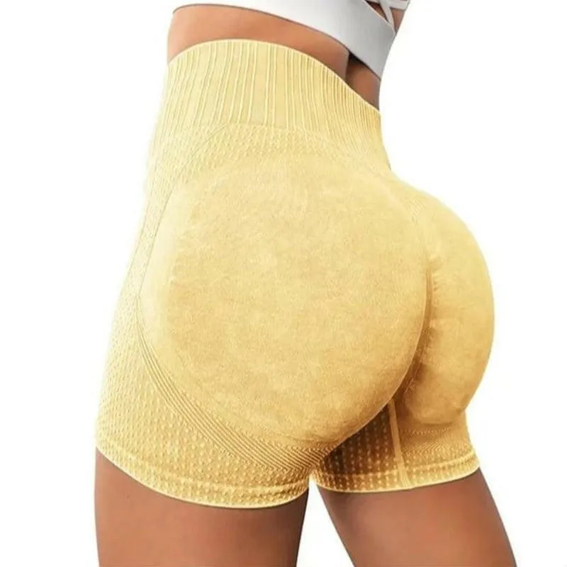 High-Waist Yoga Shorts - Seamless, Elastic, Gym Ready