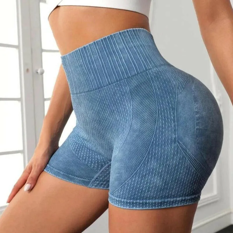 High-Waist Yoga Shorts - Seamless, Elastic, Gym Ready