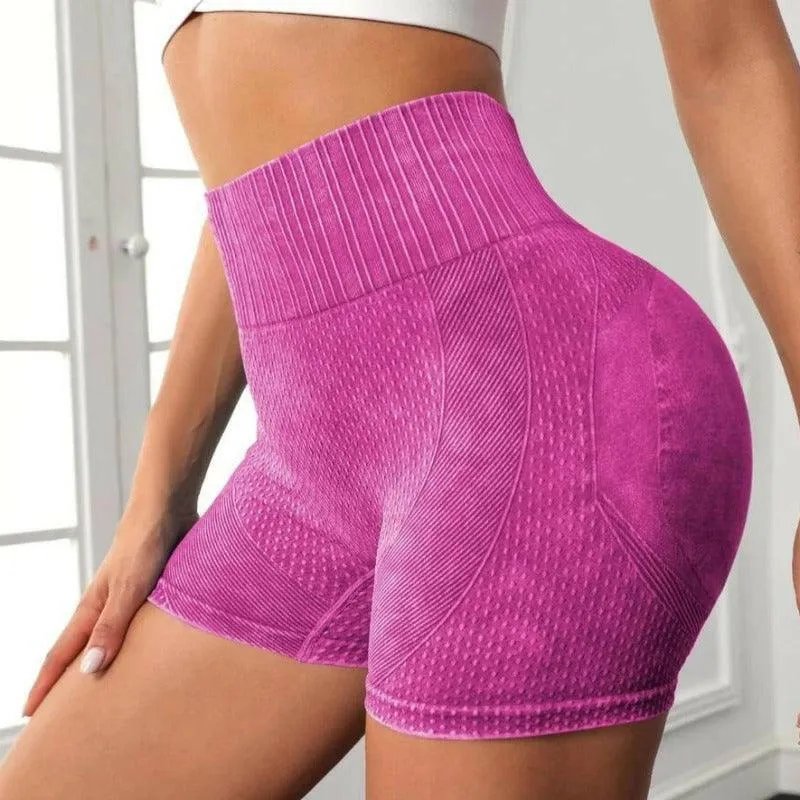 High-Waist Yoga Shorts - Seamless, Elastic, Gym Ready