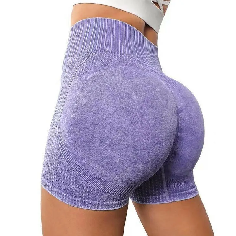 High-Waist Yoga Shorts - Seamless, Elastic, Gym Ready