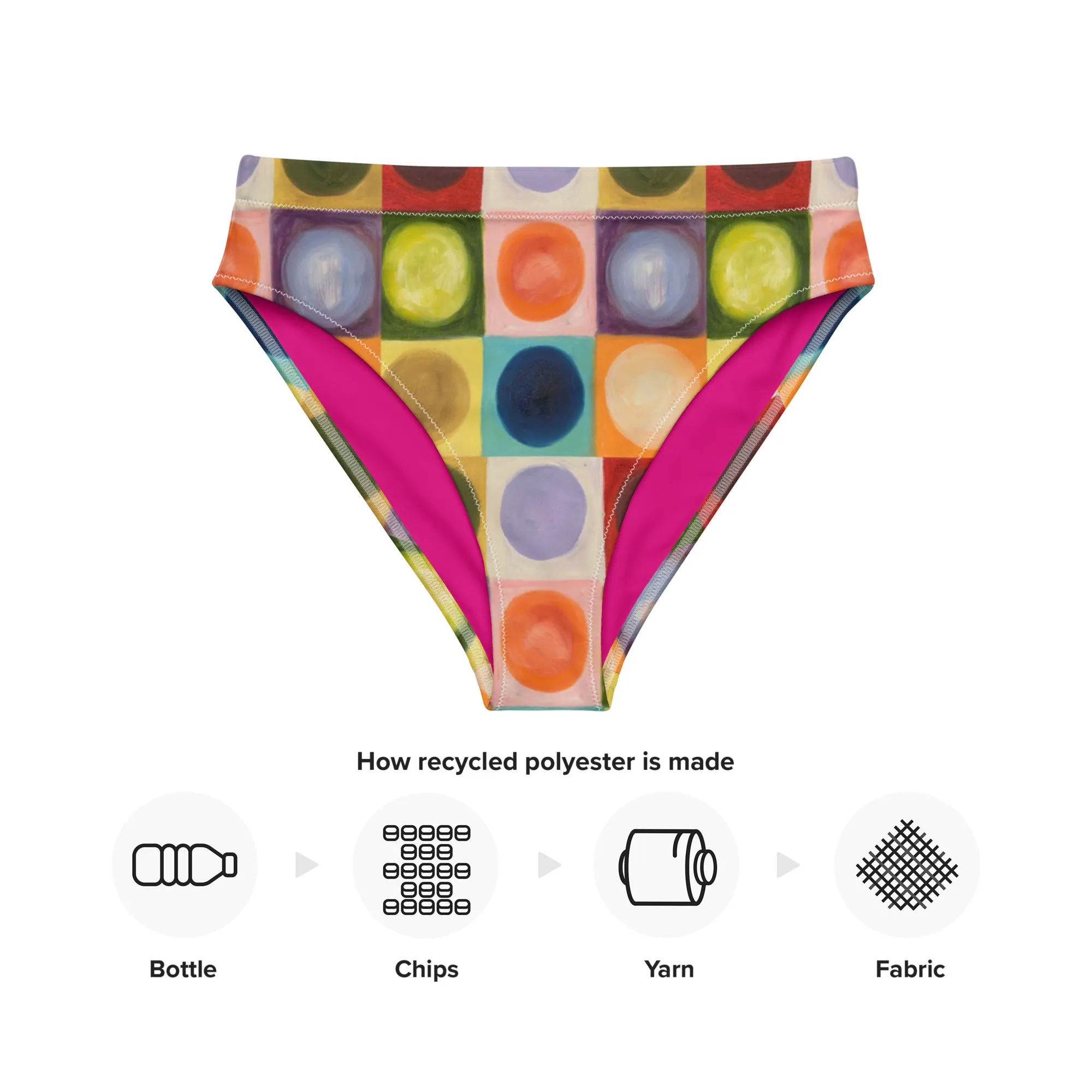 High-waisted bikini bottom "Circles"