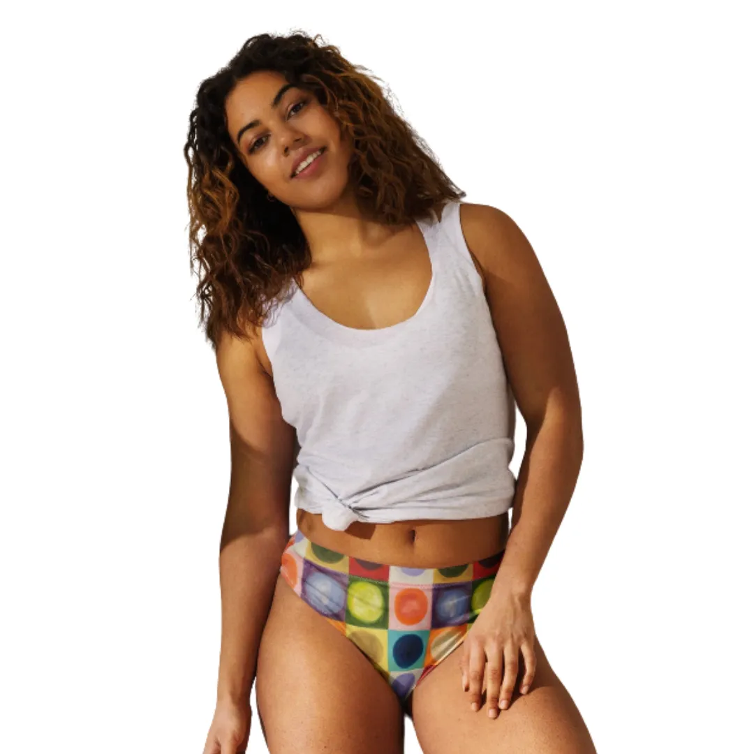 High-waisted bikini bottom "Circles"
